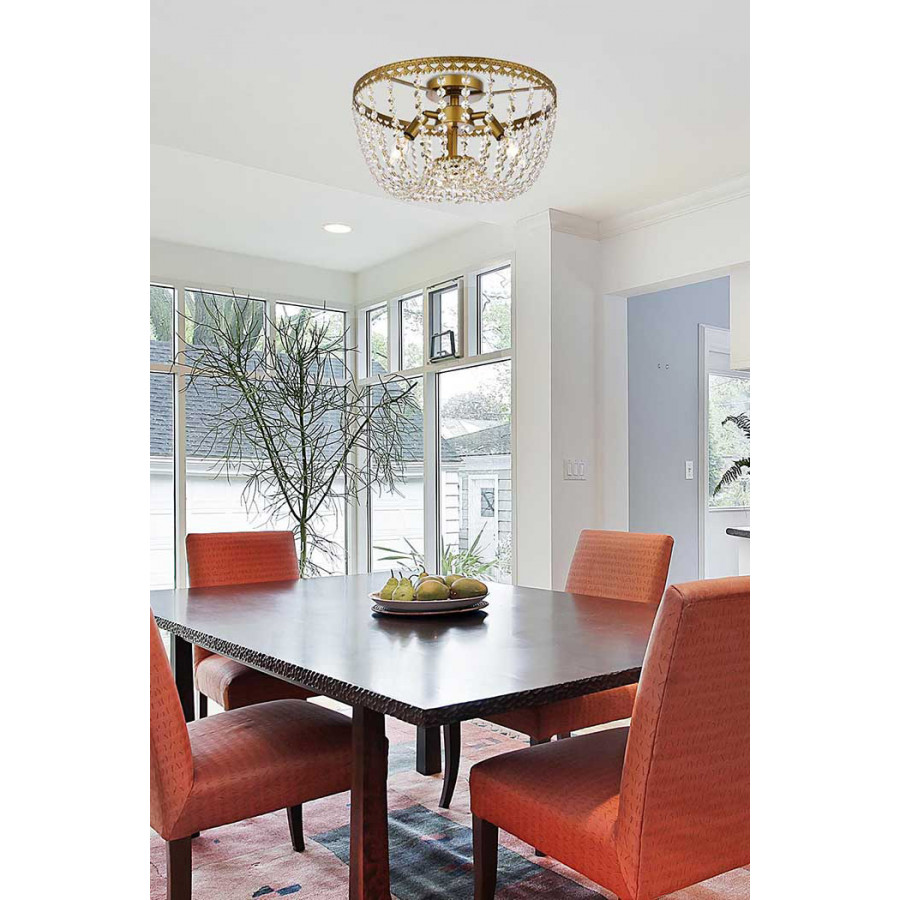 Elegant Flush Mount Light - Brass, L 16" (1112F16BR)