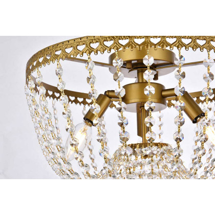 Elegant Flush Mount Light - Brass, L 16" (1112F16BR)