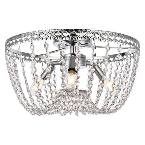 Elegant Flush Mount Light - Chrome, L 16" (1112F16C)