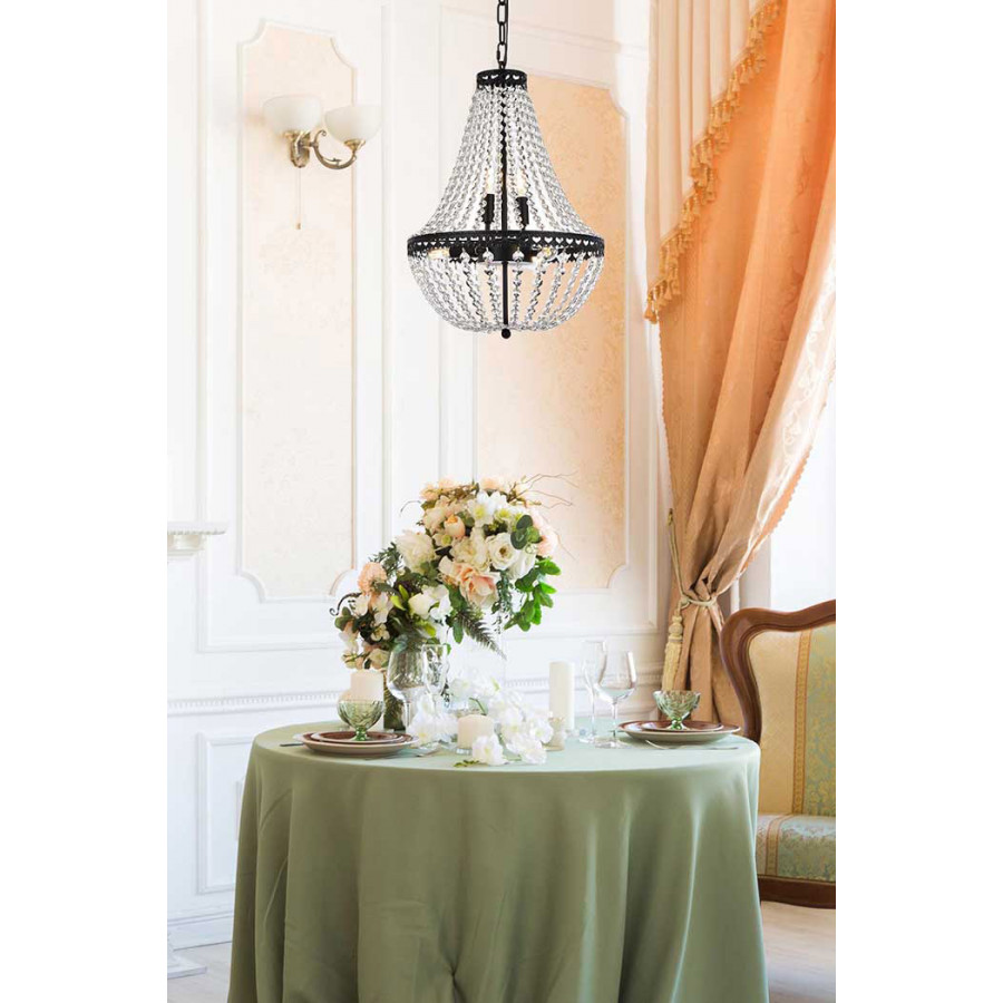 Elegant Pendant Light - Black, L 14" (1113D14BK)