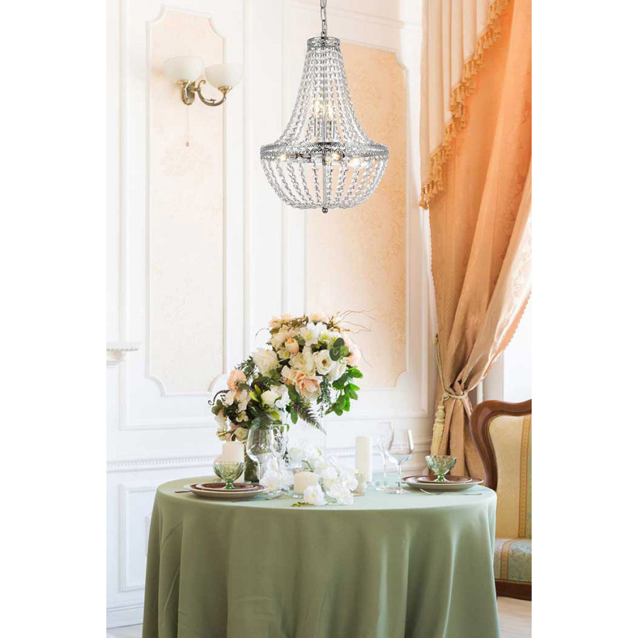 Elegant Pendant Light - Chrome, L 14" (1113D14C)