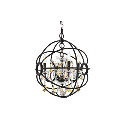 Elegant Urban Classic Geneva Collection Pendant Lamp - Dark Bronze/Gold, L 17" (1130D17DB-GT-RC)