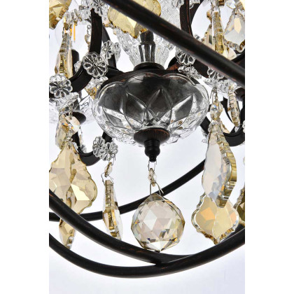 Elegant Urban Classic Geneva Collection Pendant Lamp - Dark Bronze/Gold, L 17" (1130D17DB-GT-RC)