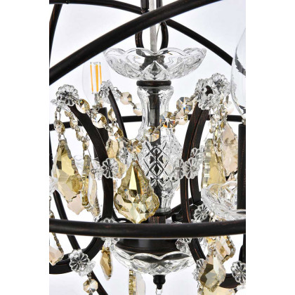 Elegant Urban Classic Geneva Collection Pendant Lamp - Dark Bronze/Gold, L 17" (1130D17DB-GT-RC)