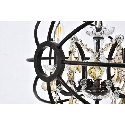 Elegant Urban Classic Geneva Collection Pendant Lamp - Dark Bronze/Gold, L 17" (1130D17DB-GT-RC)