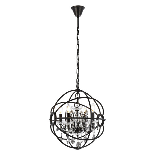 Elegant Urban Classic Geneva Collection Pendant Lamp - Dark Bronze/Silver, L 17" (1130D17DB-SS-RC)
