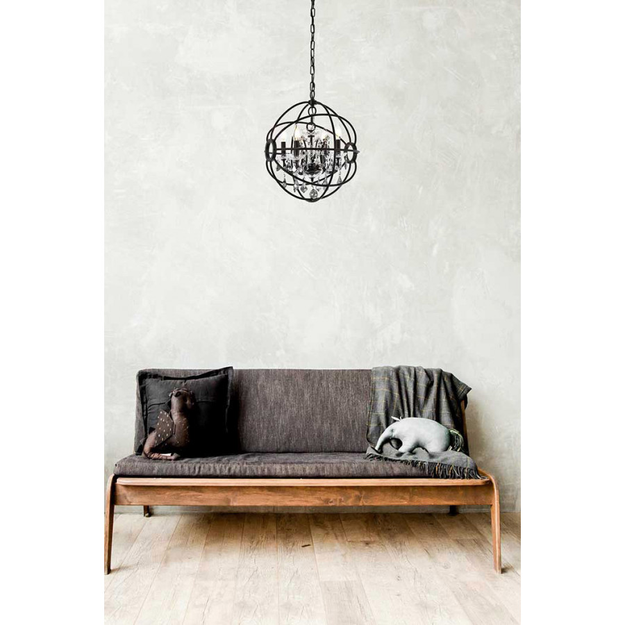 Elegant Urban Classic Geneva Collection Pendant Lamp - Dark Bronze/Silver, L 17" (1130D17DB-SS-RC)