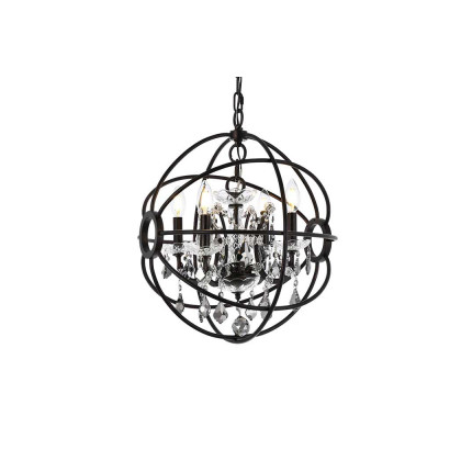 Elegant Urban Classic Geneva Collection Pendant Lamp - Dark Bronze/Silver, L 17" (1130D17DB-SS-RC)