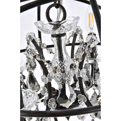 Elegant Urban Classic Geneva Collection Pendant Lamp - Dark Bronze/Silver, L 17" (1130D17DB-SS-RC)