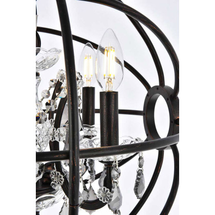 Elegant Urban Classic Geneva Collection Pendant Lamp - Dark Bronze/Silver, L 17" (1130D17DB-SS-RC)