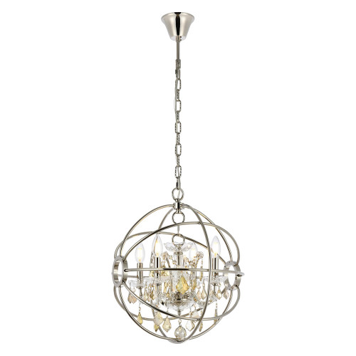 Elegant Urban Classic Geneva Collection Pendant Lamp - Polished Nickel/Gold, L 17" (1130D17PN-GT-RC)