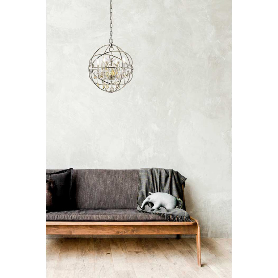 Elegant Urban Classic Geneva Collection Pendant Lamp - Polished Nickel/Gold, L 17" (1130D17PN-GT-RC)