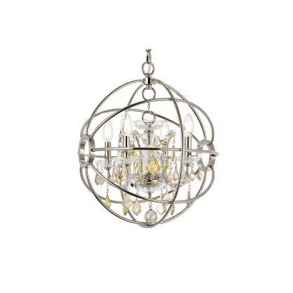 Elegant Urban Classic Geneva Collection Pendant Lamp - Polished Nickel/Gold, L 17" (1130D17PN-GT-RC)