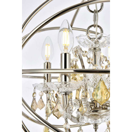 Elegant Urban Classic Geneva Collection Pendant Lamp - Polished Nickel/Gold, L 17" (1130D17PN-GT-RC)