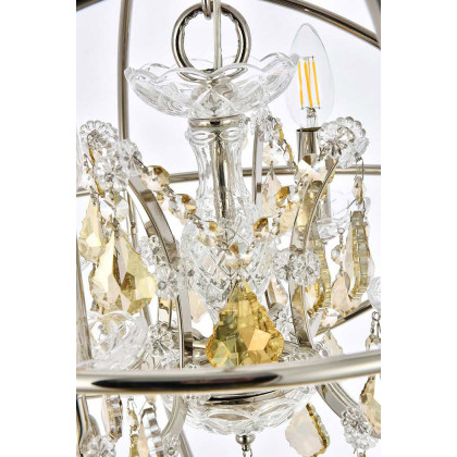 Elegant Urban Classic Geneva Collection Pendant Lamp - Polished Nickel/Gold, L 17" (1130D17PN-GT-RC)