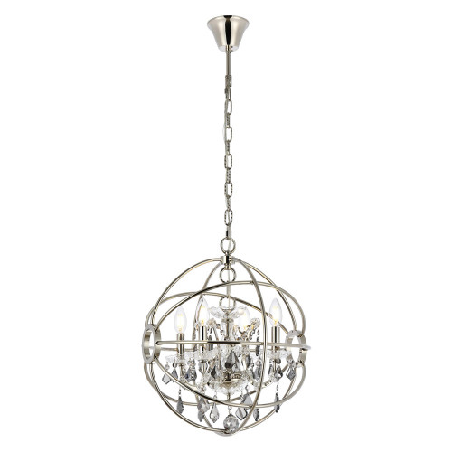 Elegant Urban Classic Geneva Collection Pendant Lamp - Polished Nickel/Silver, L 17" (1130D17PN-SS-RC)
