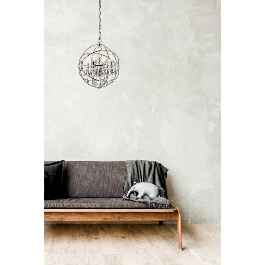 Elegant Urban Classic Geneva Collection Pendant Lamp - Polished Nickel/Silver, L 17" (1130D17PN-SS-RC)
