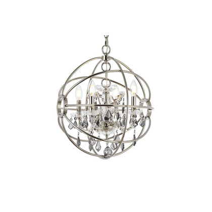 Elegant Urban Classic Geneva Collection Pendant Lamp - Polished Nickel/Silver, L 17" (1130D17PN-SS-RC)