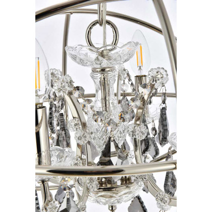 Elegant Urban Classic Geneva Collection Pendant Lamp - Polished Nickel/Silver, L 17" (1130D17PN-SS-RC)