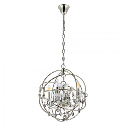 Elegant Urban Classic Geneva Collection Pendant Lamp - Polished Nickel/Silver, L 17" (1130D17PN-SS-RC)