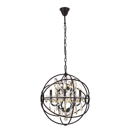 Elegant Urban Classic Geneva Collection Pendant Lamp - Dark Bronze/Gold, L 20" (1130D20DB-GT-RC)