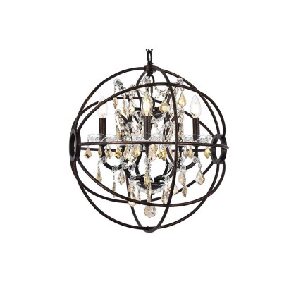 Elegant Urban Classic Geneva Collection Pendant Lamp - Dark Bronze/Gold, L 20" (1130D20DB-GT-RC)
