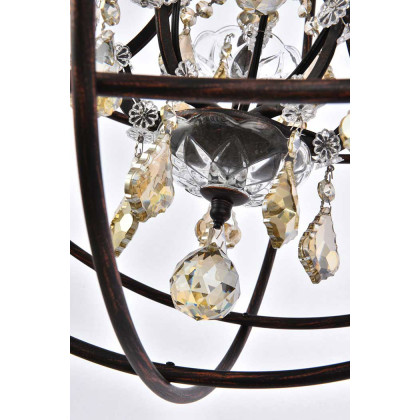 Elegant Urban Classic Geneva Collection Pendant Lamp - Dark Bronze/Gold, L 20" (1130D20DB-GT-RC)