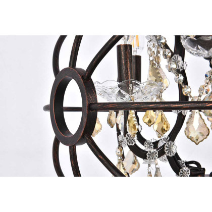 Elegant Urban Classic Geneva Collection Pendant Lamp - Dark Bronze/Gold, L 20" (1130D20DB-GT-RC)