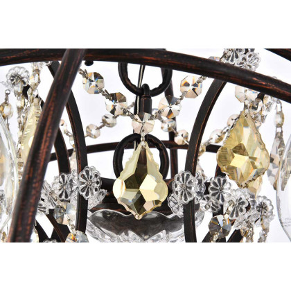 Elegant Urban Classic Geneva Collection Pendant Lamp - Dark Bronze/Gold, L 20" (1130D20DB-GT-RC)