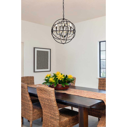 Elegant Urban Classic Geneva Collection Pendant Lamp - Dark Bronze/Gold, L 20" (1130D20DB-GT-RC)