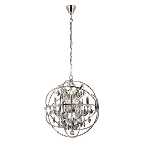 Elegant Urban Classic Geneva Collection Pendant Lamp - Polished Nickel/Silver, L 20" (1130D20PN-SS-RC)