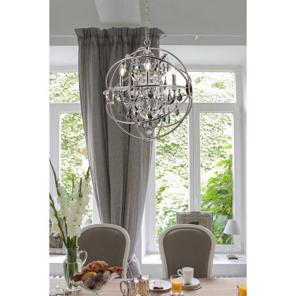 Elegant Urban Classic Geneva Collection Pendant Lamp - Polished Nickel/Silver, L 20" (1130D20PN-SS-RC)