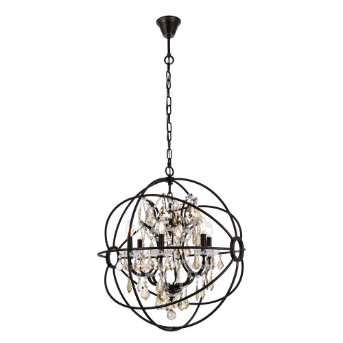 Elegant Urban Classic Geneva Collection Pendant Lamp - Dark Bronze/Gold, L 25" (1130D25DB-GT-RC)