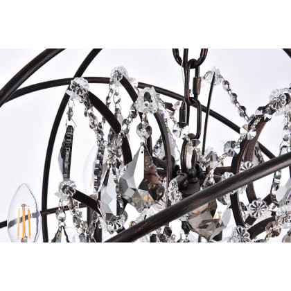 Elegant Urban Classic Geneva Collection Pendant Lamp - Dark Bronze/Silver, L 25" (1130D25DB-SS-RC)