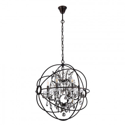 Elegant Urban Classic Geneva Collection Pendant Lamp - Dark Bronze/Silver, L 25" (1130D25DB-SS-RC)