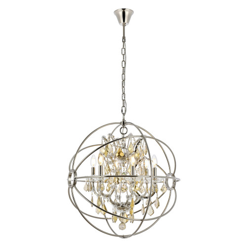 Elegant Urban Classic Geneva Collection Pendant Lamp - Polished Nickel/Gold, L 25" (1130D25PN-GT-RC)