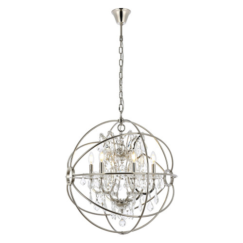 Elegant Urban Classic Geneva Collection Pendant Lamp - Polished Nickel, L 25" (1130D25PN-RC)