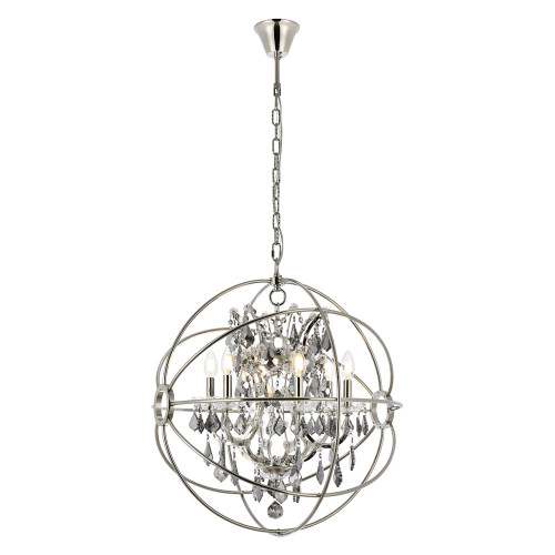 Elegant Urban Classic Geneva Collection Pendant Lamp - Polished Nickel/Silver, L 25" (1130D25PN-SS-RC)