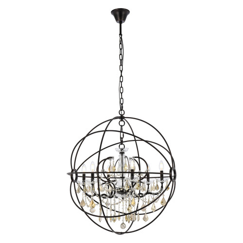 Elegant Urban Classic Geneva Collection Pendant Lamp - Dark Bronze/Gold, L 32" (1130D32DB-GT-RC)