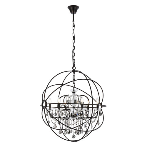 Elegant Urban Classic Geneva Collection Pendant Lamp - Dark Bronze/Silver, L 32" (1130D32DB-SS-RC)