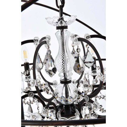 Elegant Urban Classic Geneva Collection Pendant Lamp - Dark Bronze/Silver, L 32" (1130D32DB-SS-RC)