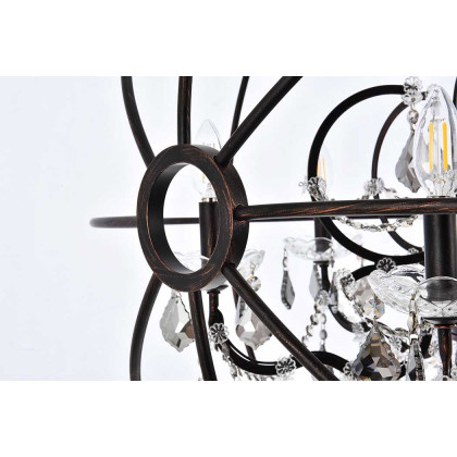 Elegant Urban Classic Geneva Collection Pendant Lamp - Dark Bronze/Silver, L 32" (1130D32DB-SS-RC)