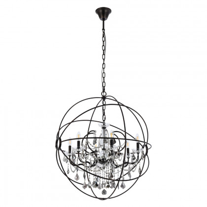 Elegant Urban Classic Geneva Collection Pendant Lamp - Dark Bronze/Silver, L 32" (1130D32DB-SS-RC)