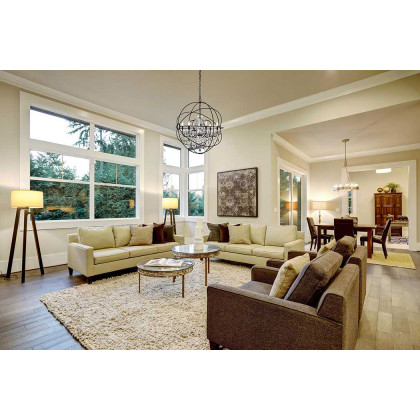 Elegant Urban Classic Geneva Collection Pendant Lamp - Dark Bronze/Silver, L 32" (1130D32DB-SS-RC)