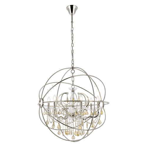 Elegant Urban Classic Geneva Collection Pendant Lamp - Polished Nickel/Gold, L 32" (1130D32PN-GT-RC)