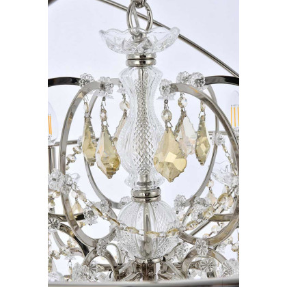 Elegant Urban Classic Geneva Collection Pendant Lamp - Polished Nickel/Gold, L 32" (1130D32PN-GT-RC)
