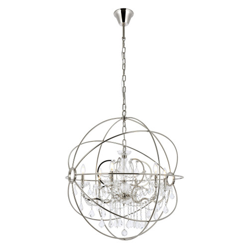 Elegant Urban Classic Geneva Collection Pendant Lamp - Polished Nickel, L 32" (1130D32PN-RC)