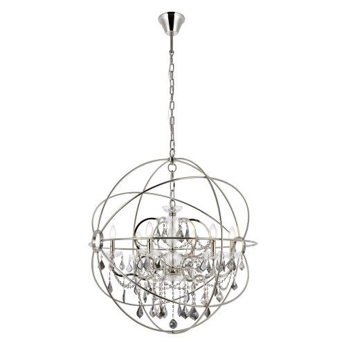 Elegant Urban Classic Geneva Collection Pendant Lamp - Polished Nickel/Silver, L 32" (1130D32PN-SS-RC)