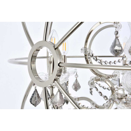 Elegant Urban Classic Geneva Collection Pendant Lamp - Polished Nickel/Silver, L 32" (1130D32PN-SS-RC)