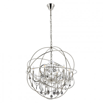 Elegant Urban Classic Geneva Collection Pendant Lamp - Polished Nickel/Silver, L 32" (1130D32PN-SS-RC)